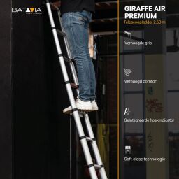 Telescopic ladder telescopic soft close