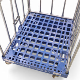 Roll conteneur occasion Conteneur roulant à 3 compartiments fond en plastique avec barrières à pince Occasion