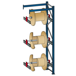 Rayonnages pour tourets rack de stockage pour enrouleurs section de construction