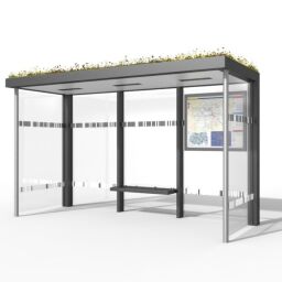 Canopies outside cabin with glass walls
