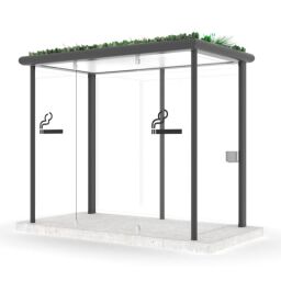 Auvents cabine extérieure avec des murs de verre