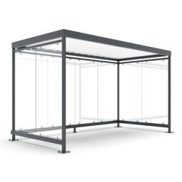 Overkappingen buitencabine met glaswanden