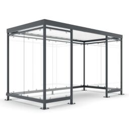 Overkappingen buitencabine met glaswanden