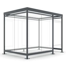 Overkappingen buitencabine met glaswanden