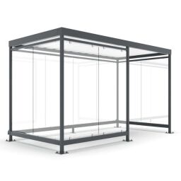 Overkappingen buitencabine met glaswanden