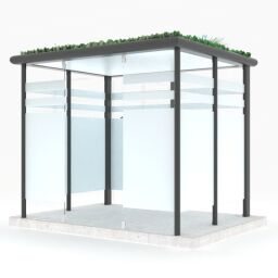 Auvents cabine extérieure avec des murs de verre