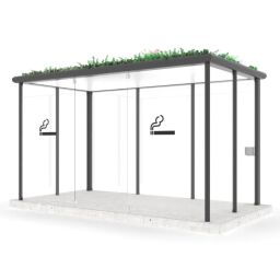 Auvents cabine extérieure avec des murs de verre