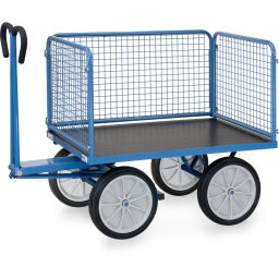 Transport trolley Fetra hand truck with 4 walls, of wire mesh