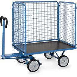 Industrie aanhanger Fetra handtrekwagen met 4 wanden, van draadgaas