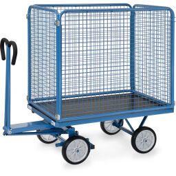 Industrie aanhanger Fetra handtrekwagen met 4 wanden, van draadgaas
