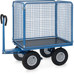 Industrie aanhanger Fetra handtrekwagen met 4 wanden, van draadgaas