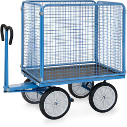 Transport trolley Fetra hand truck with 4 walls, of wire mesh