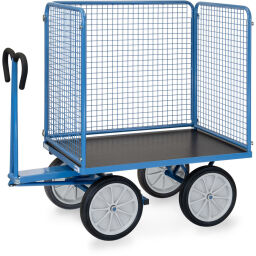 Transport trolley Fetra hand truck with 4 walls, of wire mesh