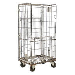 Roll conteneur occasion Conteneur mobile pour les laveries avec 2 étagères Occasion