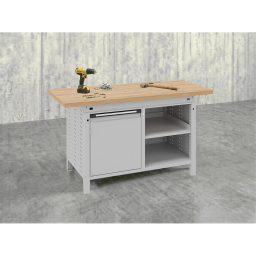 Workbenches with 1 cabinet and 1 shelf