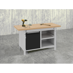 Etablis table de travail avec 1 armoire et 1 étage