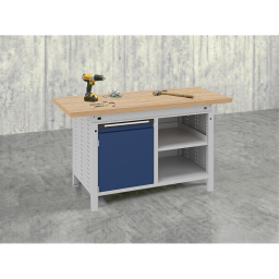 Workbenches with 1 cabinet and 1 shelf