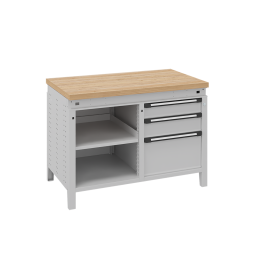 Workbenches with 3 drawers and 1 shelve