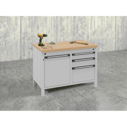 Etablis table de travail avec 1 armoire et 3 tiroirs