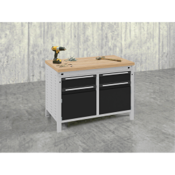 Workbenches with 2 cabinets and 2 drawers 