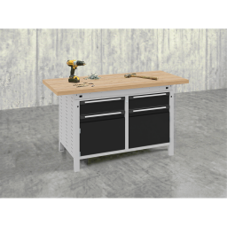 Workbenches with 2 cabinets and 2 drawers 