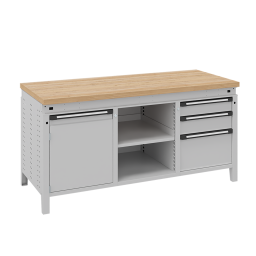Workbenches with 1 cabinet, 3 drawers, and 1 shelf