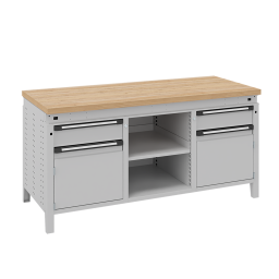 Etablis table de travail avec 2 armoires, 2 tiroirs et 1 étagère