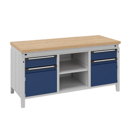 Etablis table de travail avec 2 armoires, 2 tiroirs et 1 étagère