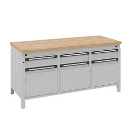 Etablis table de travail avec 3 tiroirs et 3 armoires