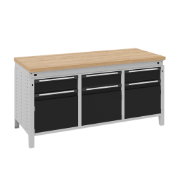 Etablis table de travail avec 3 tiroirs et 3 armoires