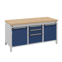 Etablis table de travail avec 3 tiroirs et 2 armoires