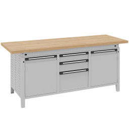Workbenches with 3 drawers and 2 cabinets