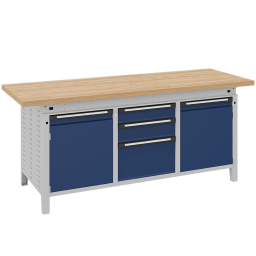 Workbenches with 3 drawers and 2 cabinets