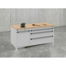 Etablis table de travail avec 1 armoire et 3 tiroirs