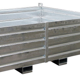 Stacking box steel fixed construction with four closed walls