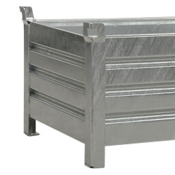 Stacking box steel fixed construction with four closed walls