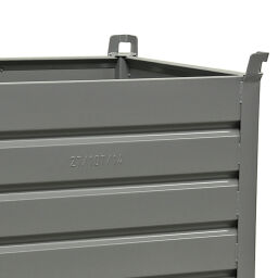 Stacking box steel fixed construction with four closed walls