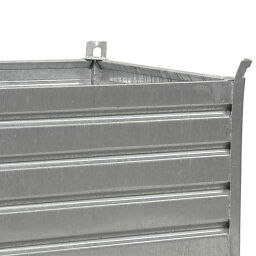 Caisse palette métallique construction compact avec quatre murs fermés