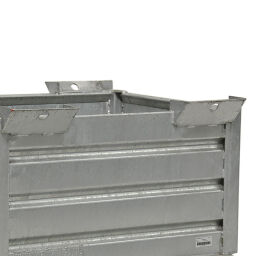 Caisse palette métallique construction compact avec quatre murs fermés