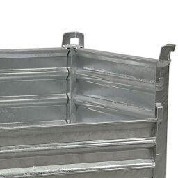 Stacking box steel fixed construction with cover