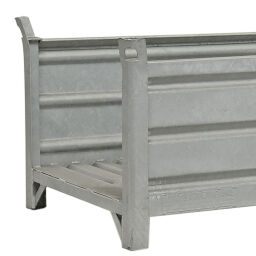 Caisse palette métallique construction compact avec les parois latérales ouvertes