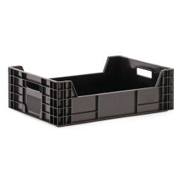 Euronorm stacking bins long side half open