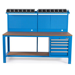 Workbenches with 5 drawers, 1 bottom shelf, and a tool rack