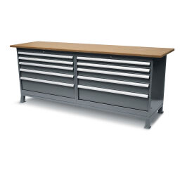Etablis table de travail équipe de 10 tiroirs