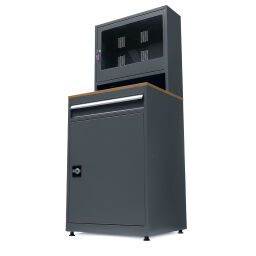 Établis armoire d'ordinateur avec 1 tiroir et 1 armoire