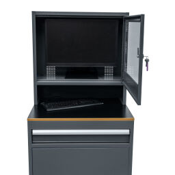 Établis armoire d'ordinateur avec 1 tiroir et 1 armoire
