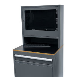 Établis armoire d'ordinateur avec 1 tiroir et 1 armoire
