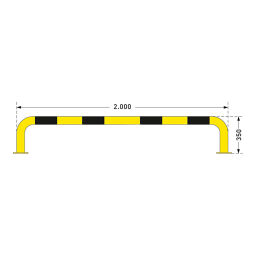 Collision Protection Safety and marking guardrail crash protection bar of steel.  W: 2000, D: 140, H: 350 (mm). Article code: 42.195.22.846