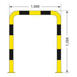 Collision Protection Safety and marking guardrail crash protection bar of steel.  W: 1000, D: 140, H: 1200 (mm). Article code: 42.195.18.822
