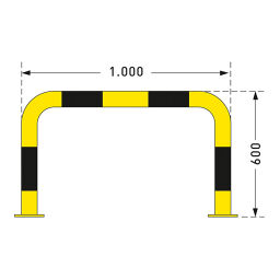 Protection guards Safety and marking guardrail crash protection bar of steel.  W: 1000, D: 140, H: 600 (mm). Article code: 42.195.19.157